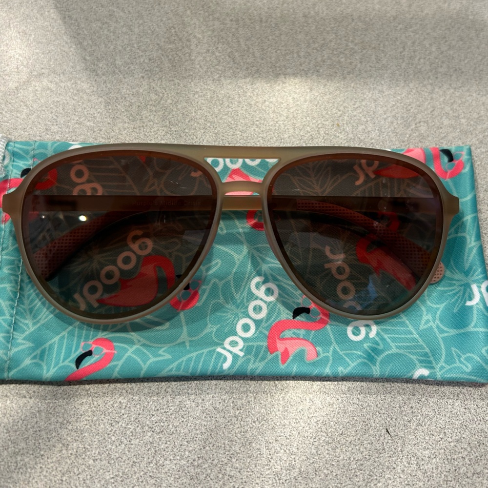 Goodr Brown Sunglasses with Case
